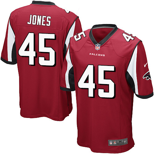 Men's Game Deion Jones Nike Jersey Red Home - #45 NFL Atlanta Falcons